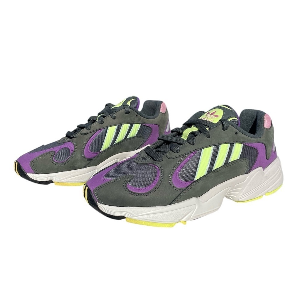 Adidas Yung-1 Legend Ivy Sneakers athletic streetwear grey neon purple men’s 9.5